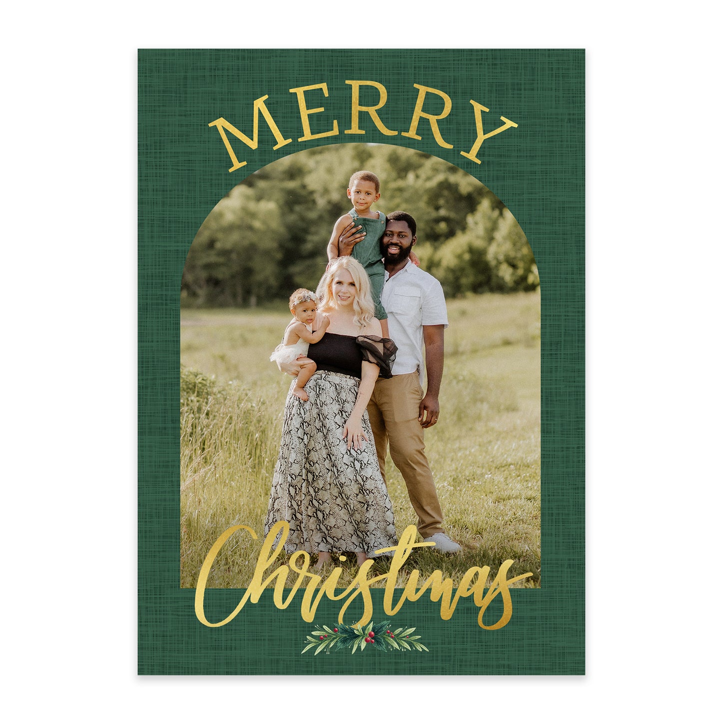 Crosshatch Green Christmas Card