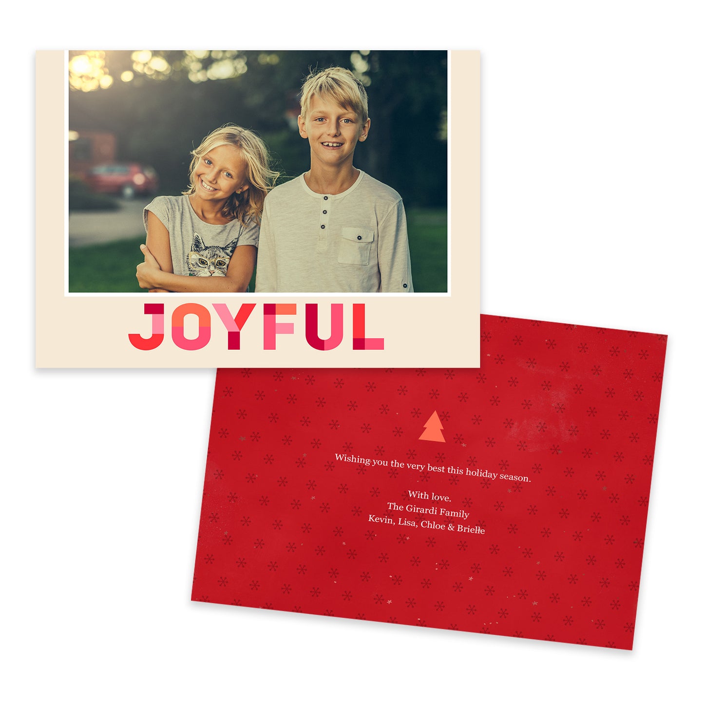 Joyous Flakes 1 photo Christmas Card