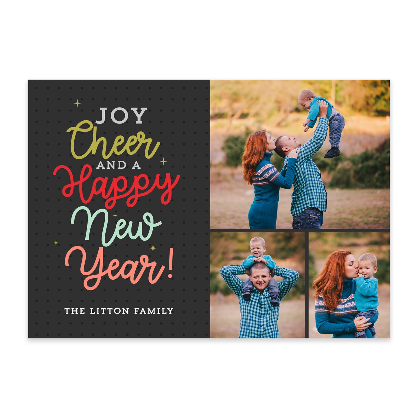 Cheer and a Happy New Year Christmas Card