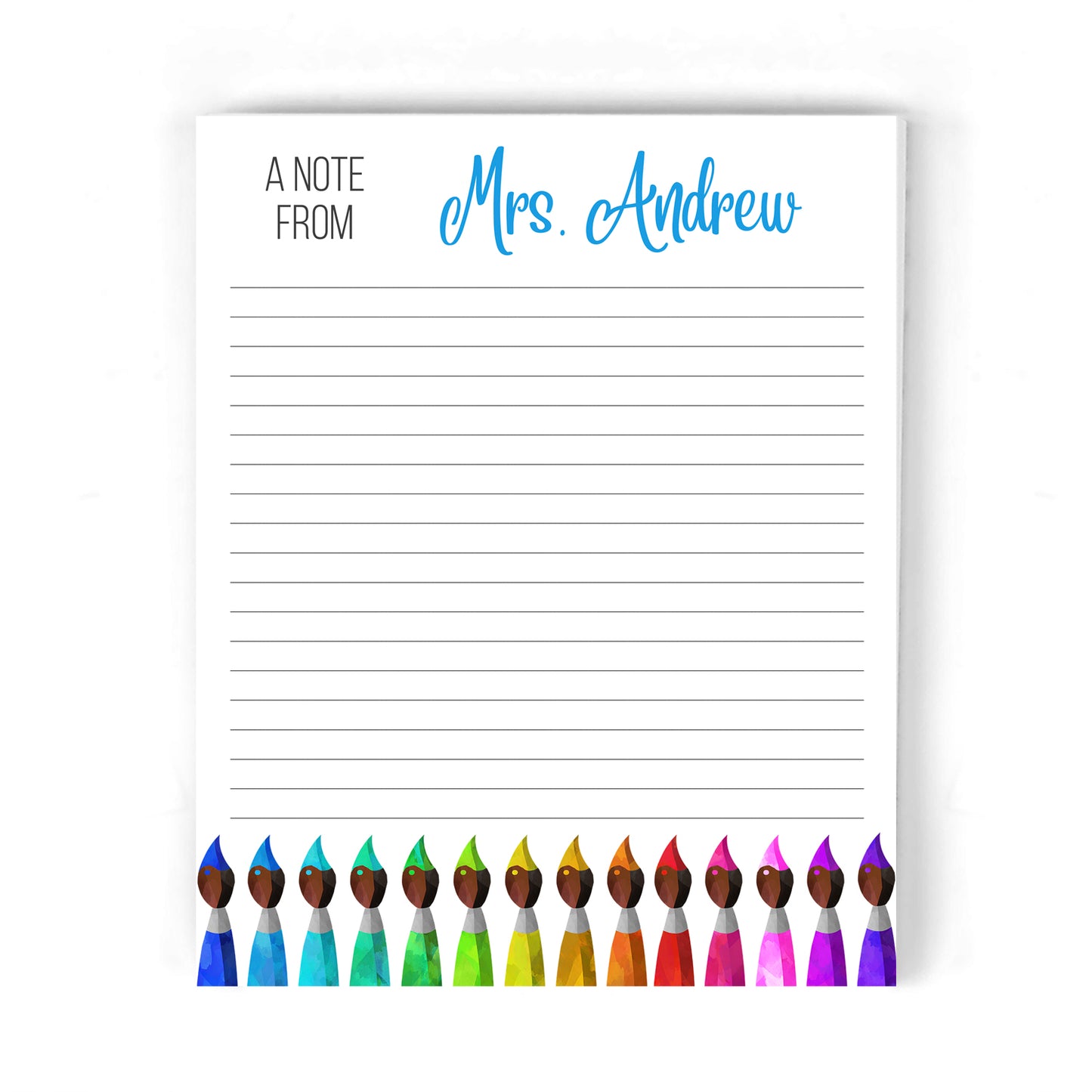 Colorful Paintbrush Notepad