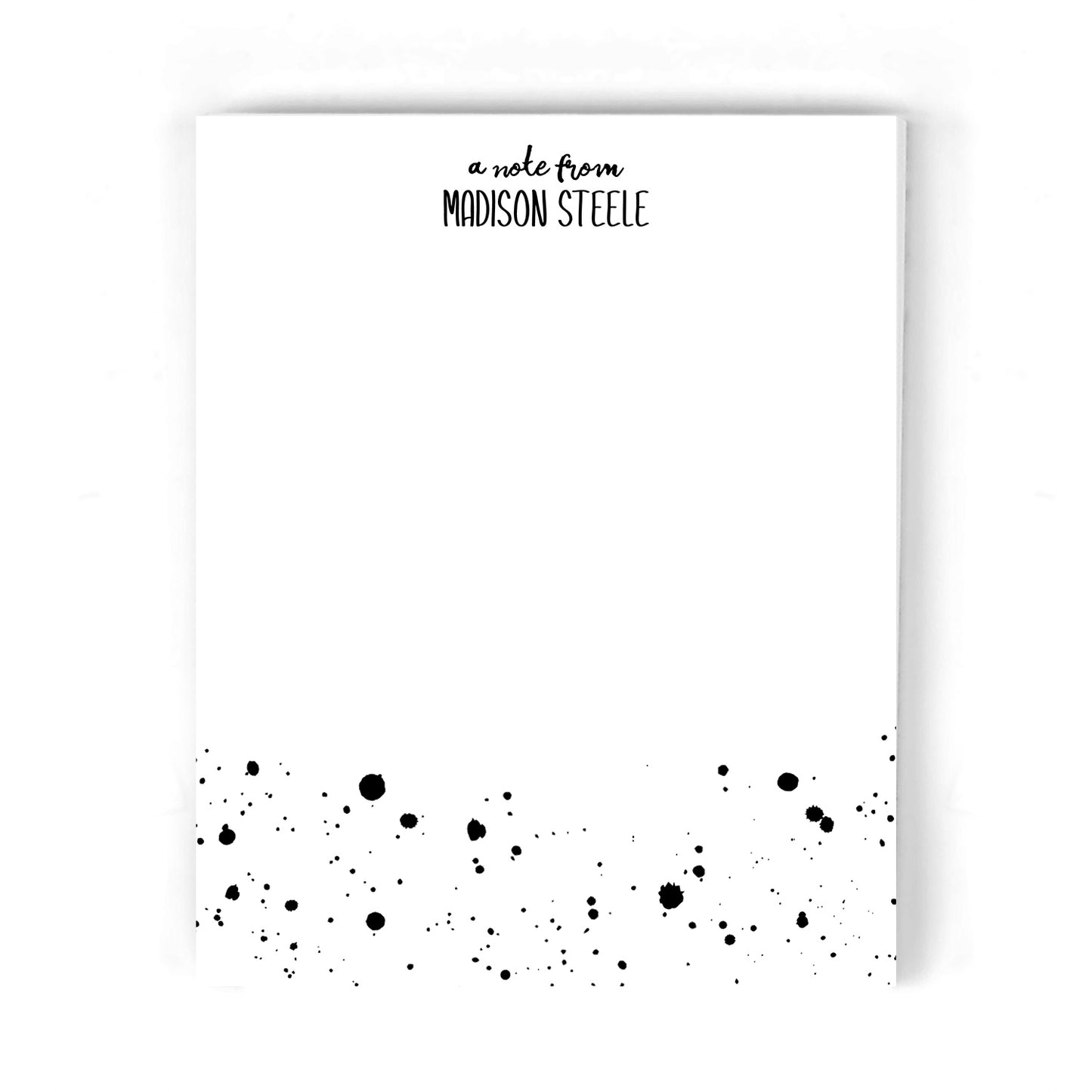 Paint Splatter Notepad