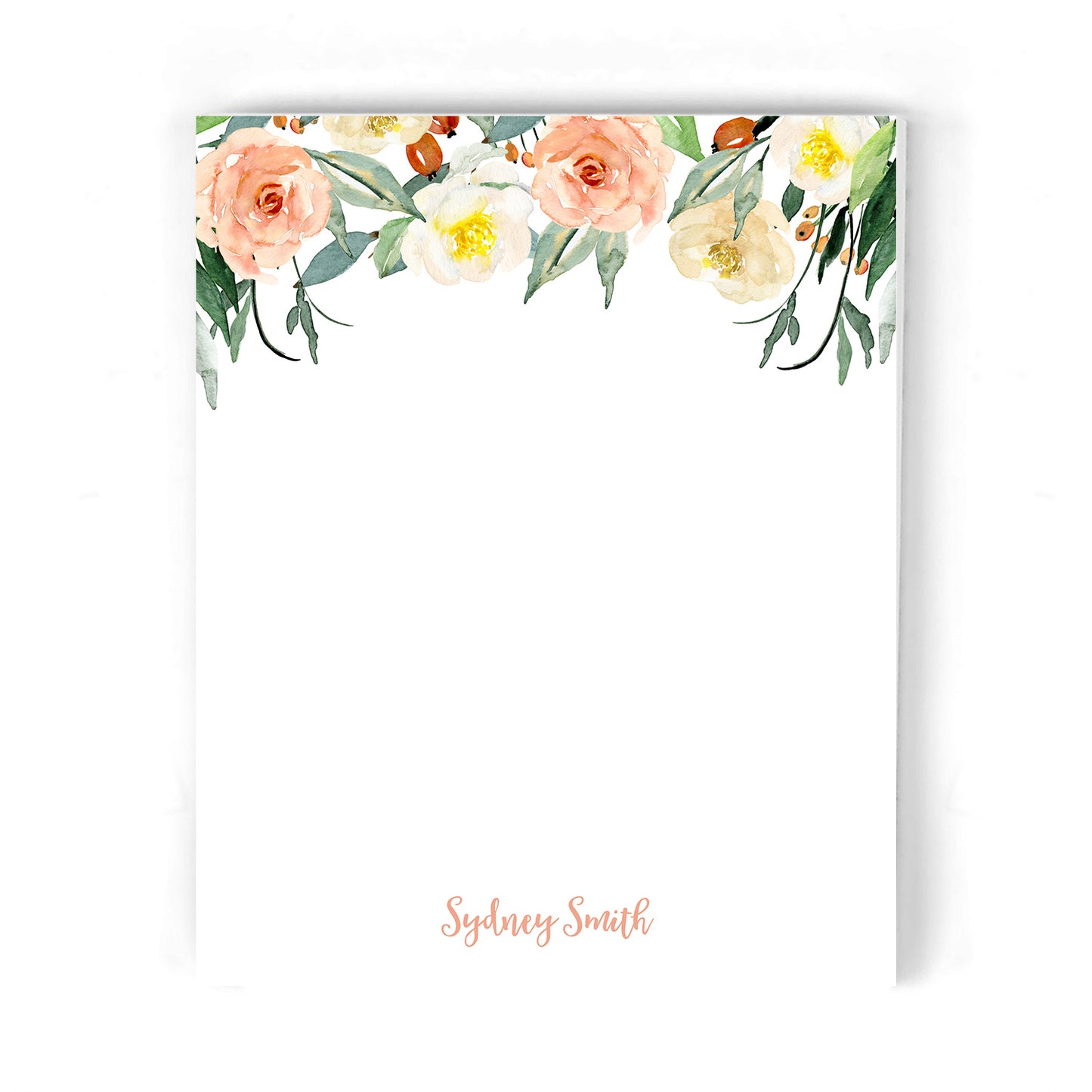 Peach Floral Notepad