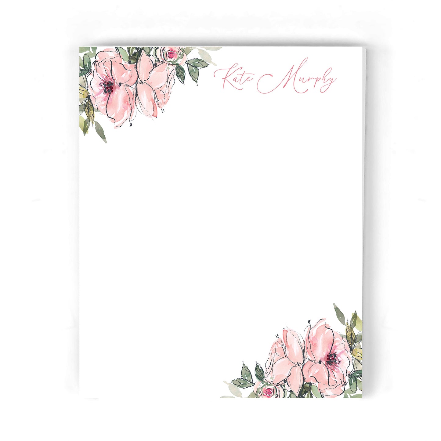 Pink and Greenery Notepad
