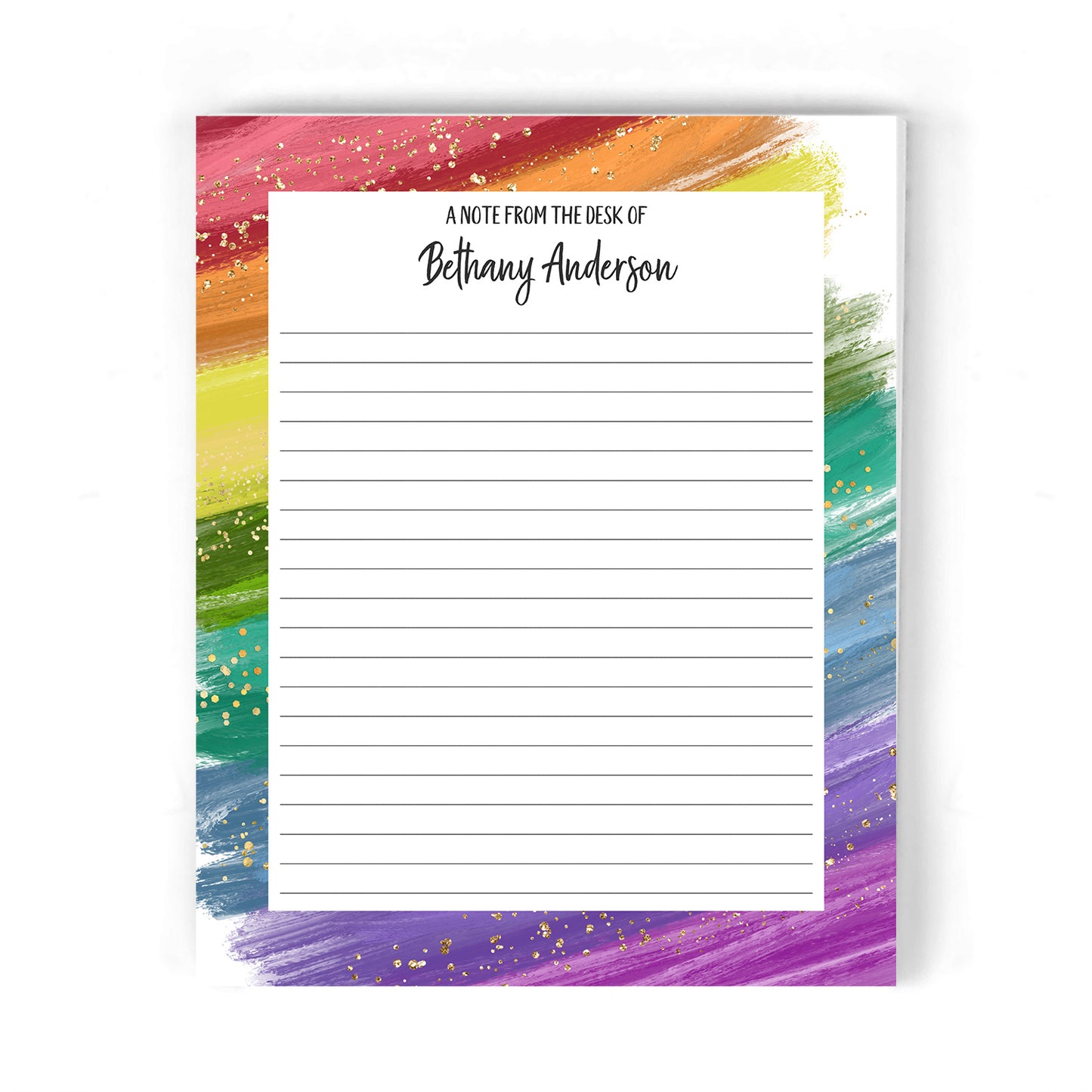 Rainbow Brush Stroke Notepad