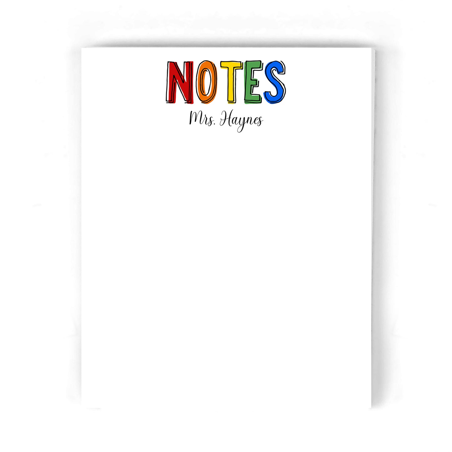 Rainbow Teacher Notes Notepad