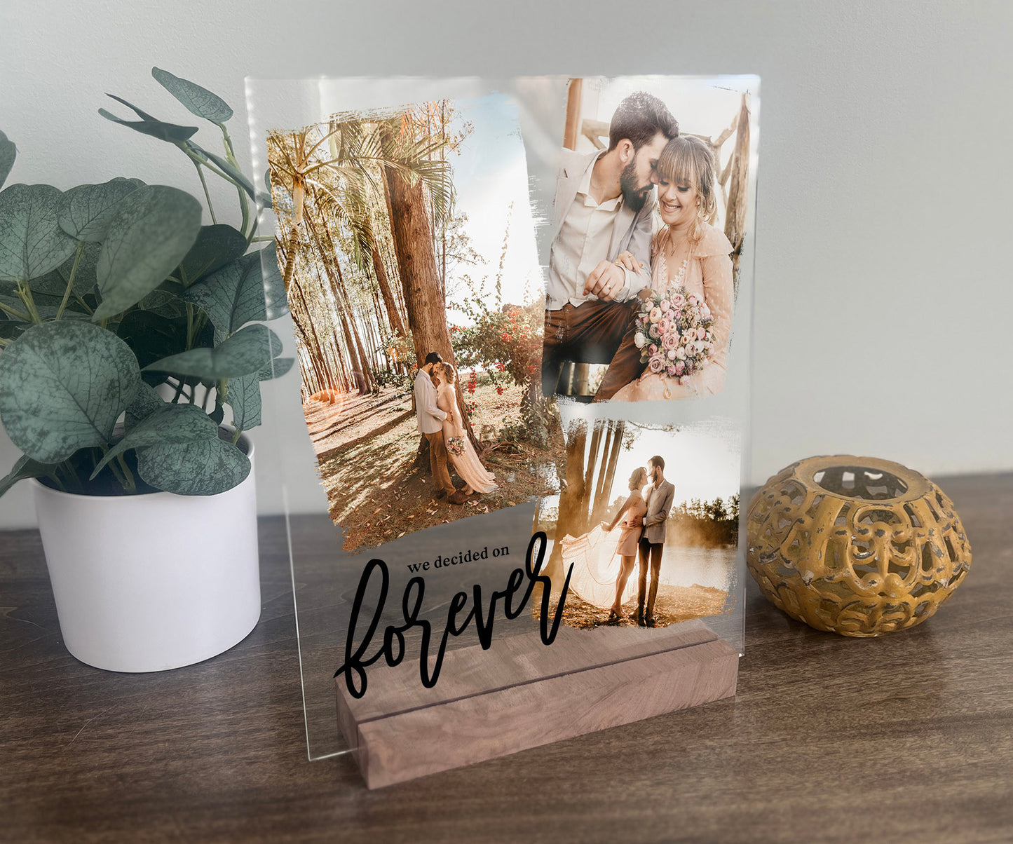 We Decided on Forever Acrylic Photo Plaque Vertical