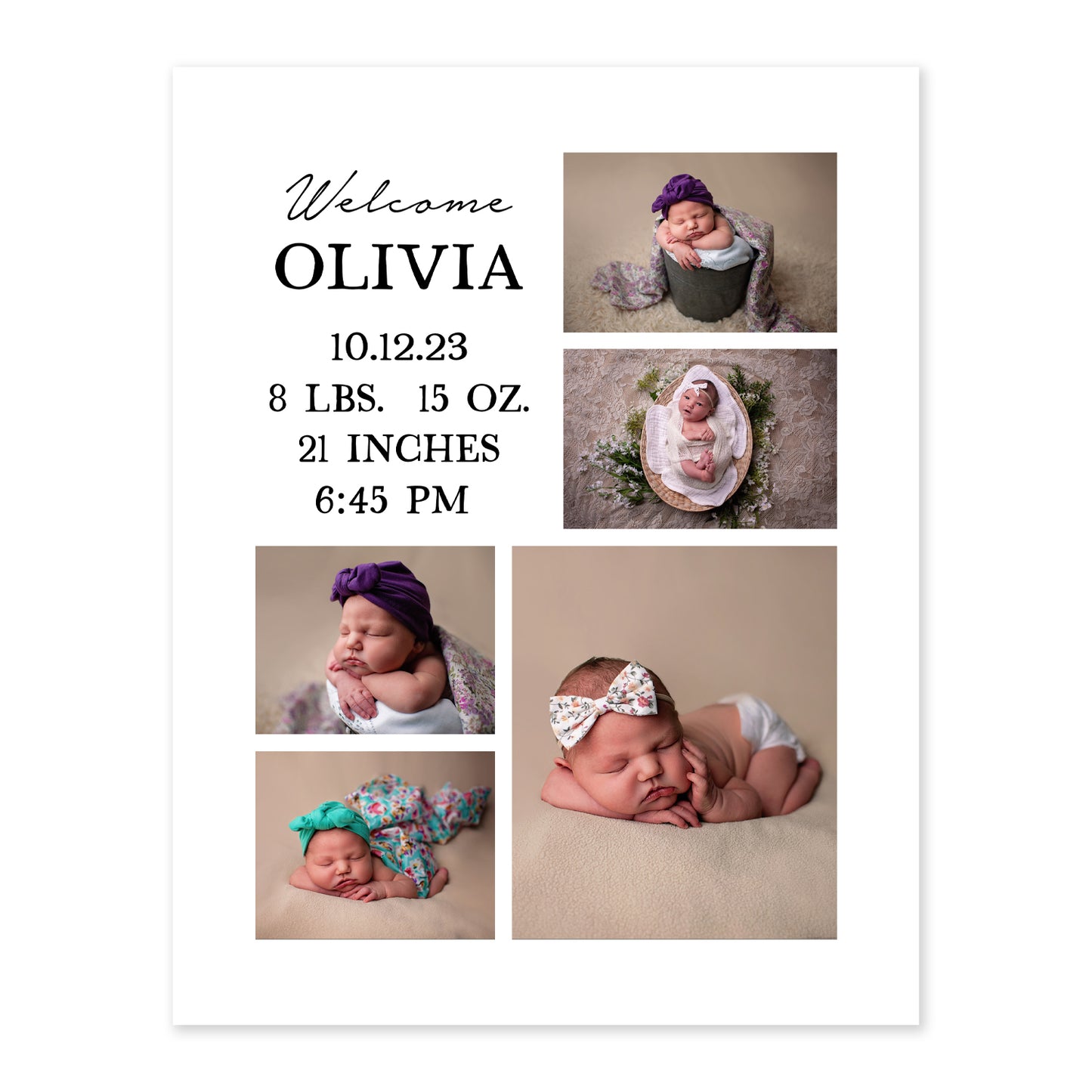 Cute Newborn Photo Collage