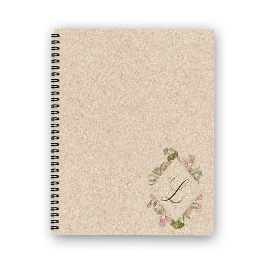 Burlap Floral Notebook