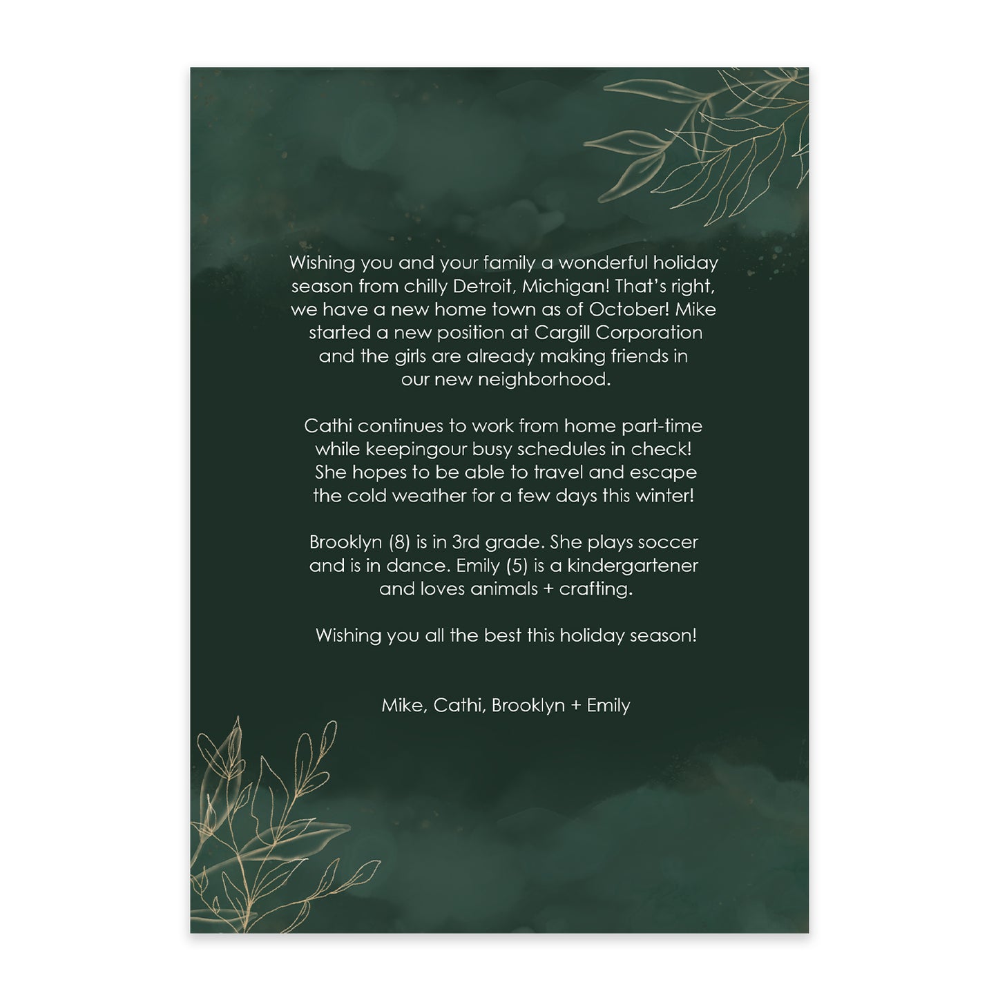 Glimmer of Green Christmas Card