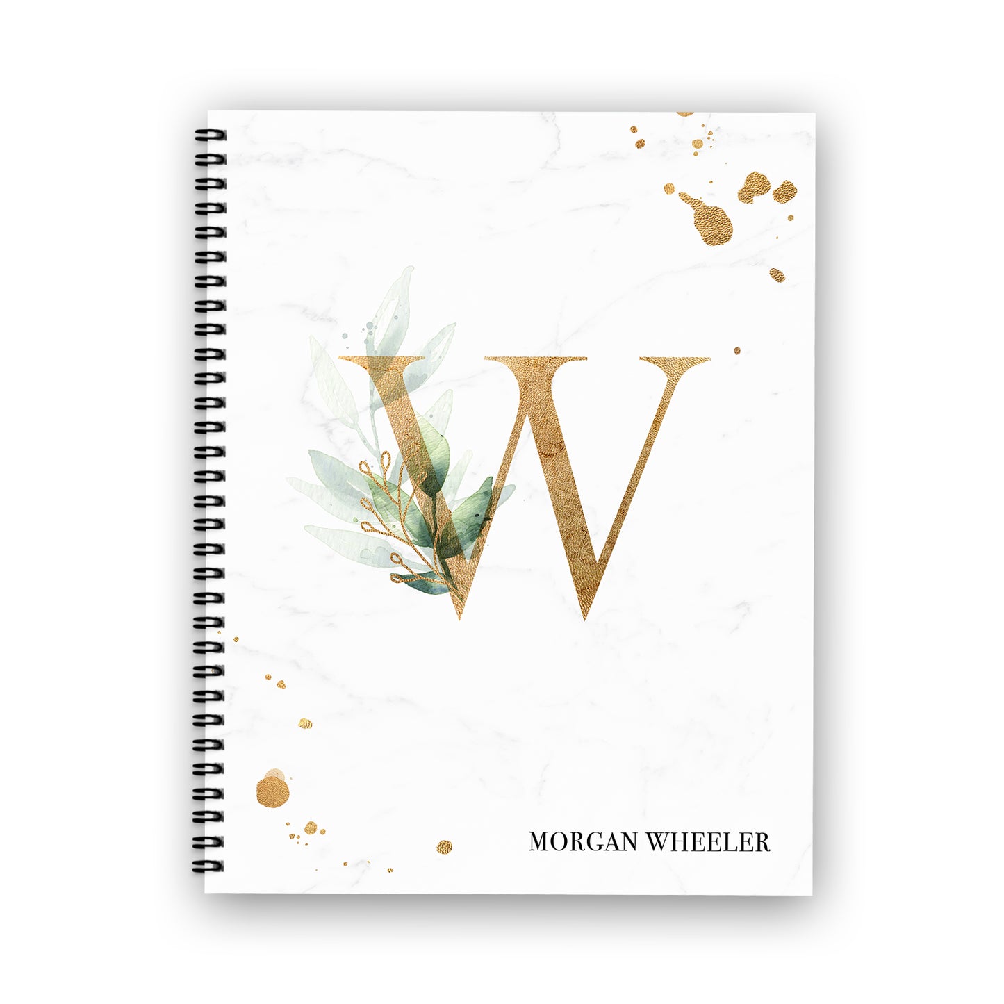 Greenery and Gold Monogram Notebook
