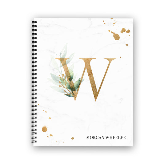 Greenery and Gold Monogram Notebook