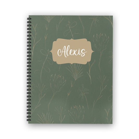 Greenery Faint Florals Notebook