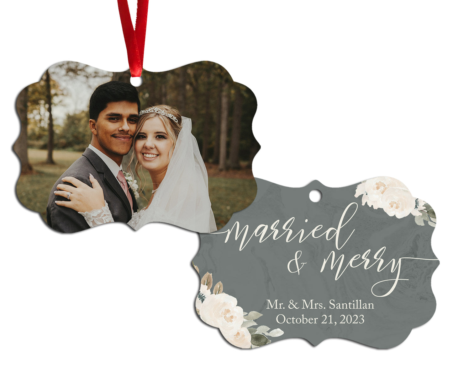 Married & Merry Ornate Ornament