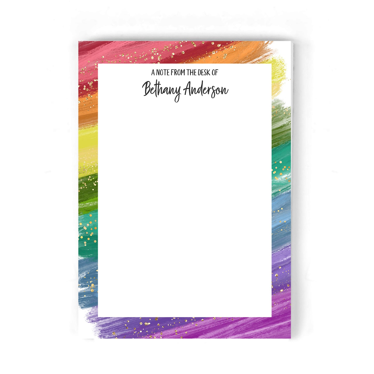 Rainbow Brush Stroke Notepad