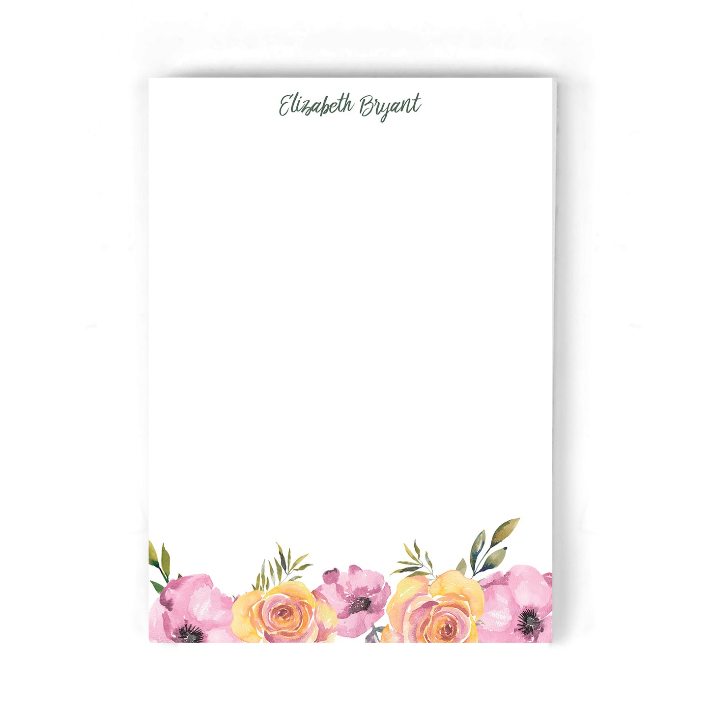 Rose Watercolor Floral Notepad